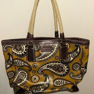 Paisley Tote Bag in Brown and Tan